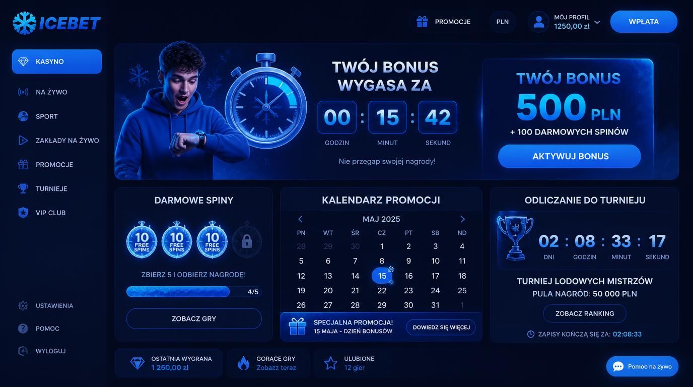 zegar odliczający czas na tle kalendarza i darmowych spinów